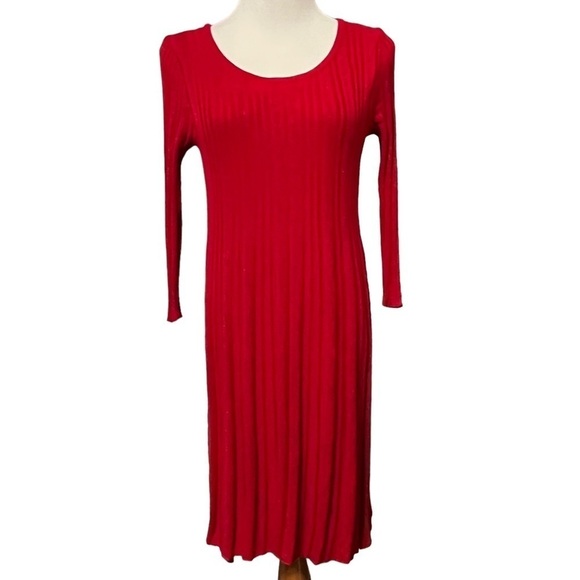 C. Est. 1946 Red Fitted Sweater Dress with Slip Size Large - Picture 1 of 14